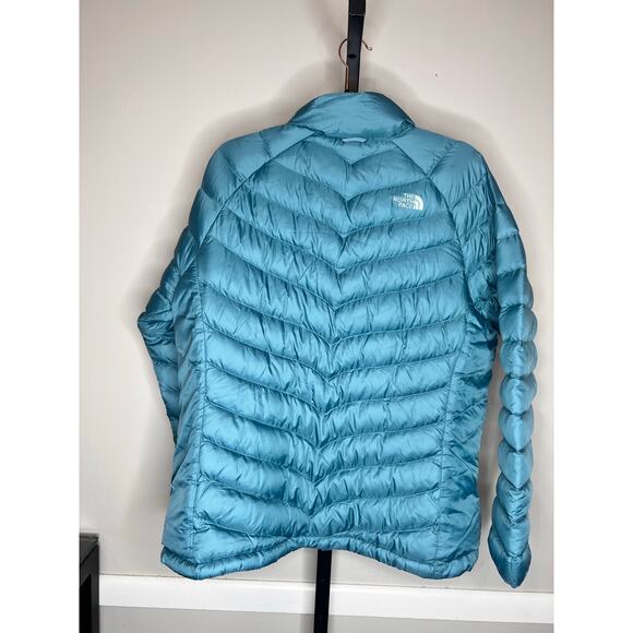 The North Face Thunder Full Zip Down Winter Puffer Jacket Light Blue Women's XL - Picture 3 of 6